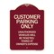 Signmission Customer Parking Only Unauthorized Vehicles Will Be Ticketed Towed at Owners Expense, BU-1824-24204 A-DES-BU-1824-24204 - alternate 1
